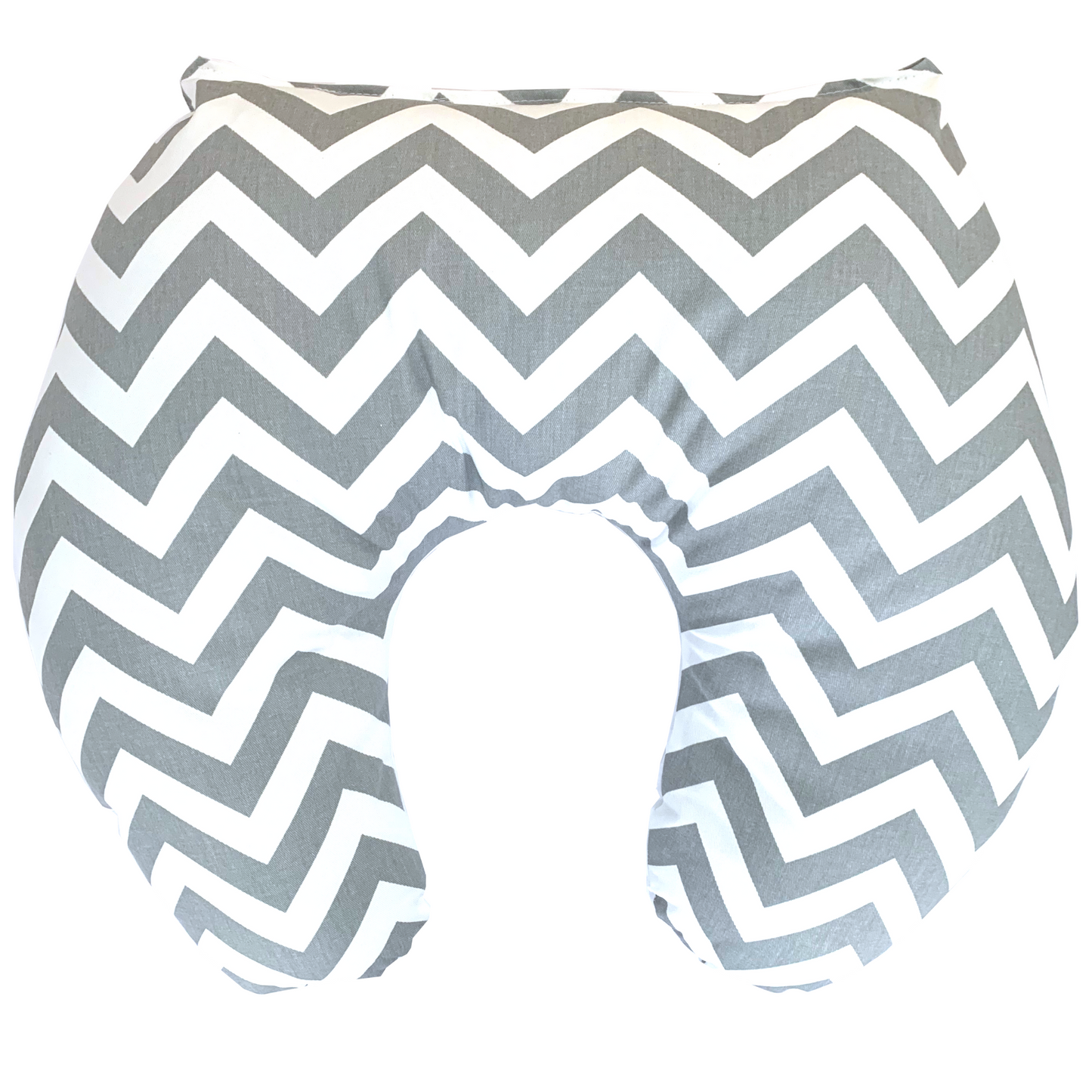 U-Shaped Grey Zigzag Nursing Pillow