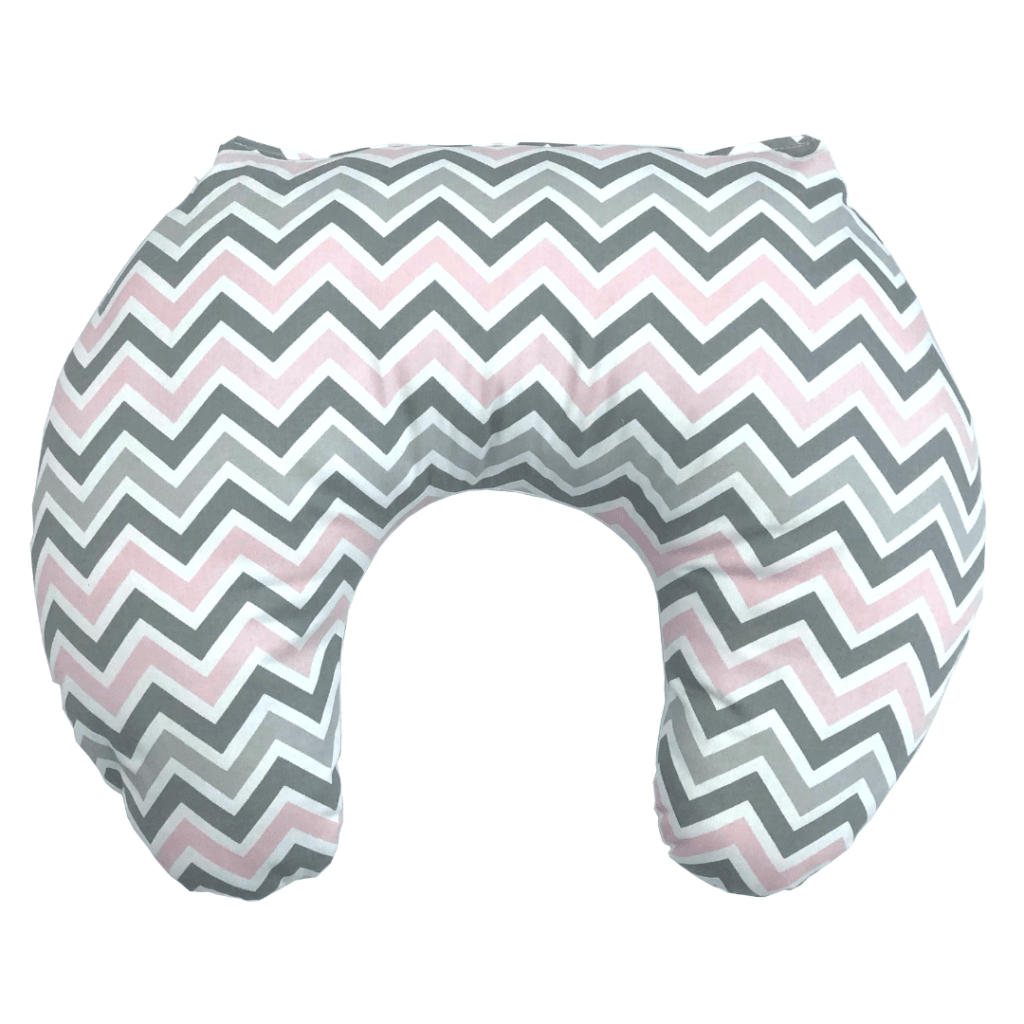 Ergonomic Pink and Grey Zigzag/Chevron Nursing Pillow, #1pcs032fp
