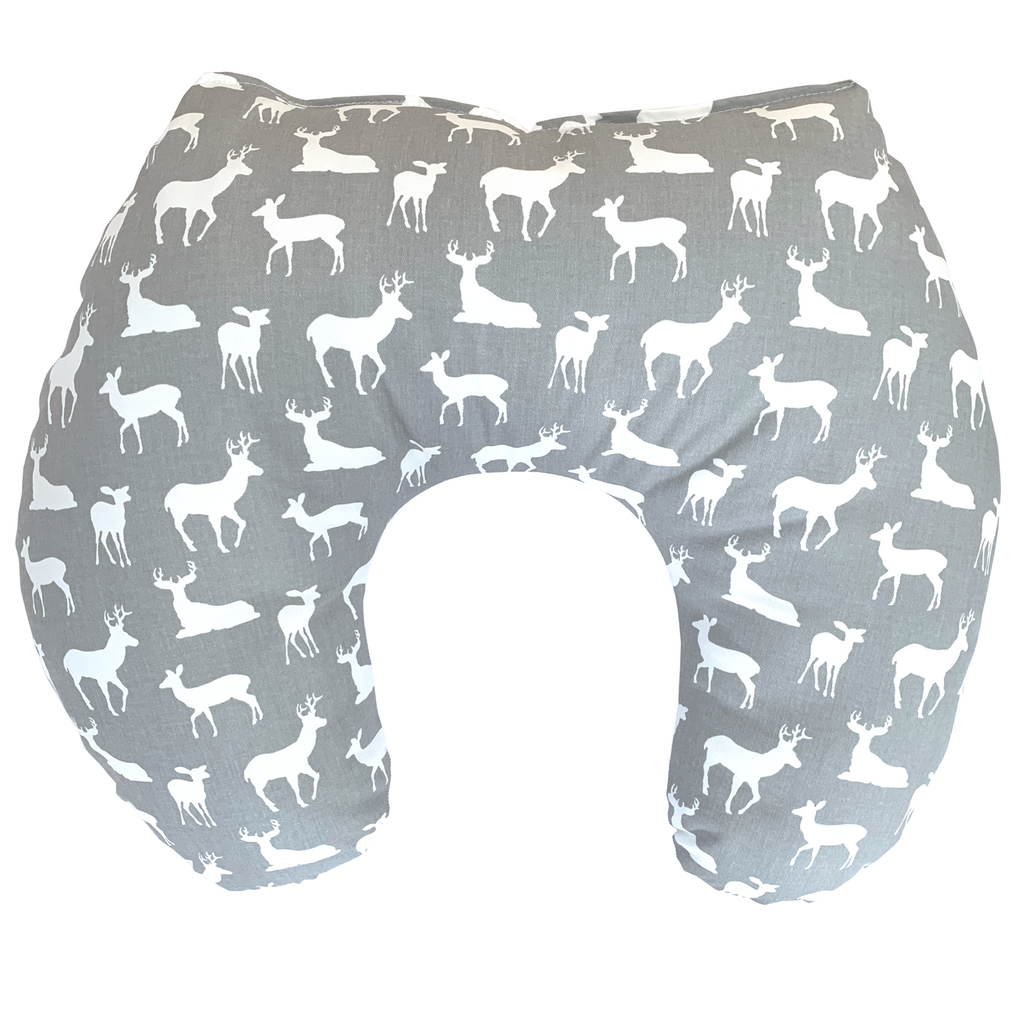 U-Shaped Grey and White Deer Nursing Pillow