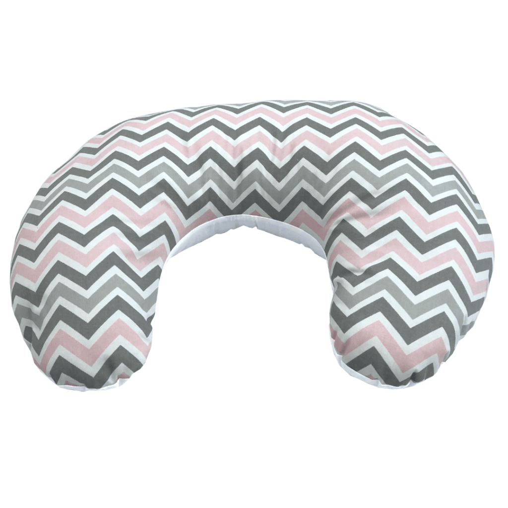 Ergonomic Pink and Grey Zigzag/Chevron Nursing Pillow, #1pcs032fp
