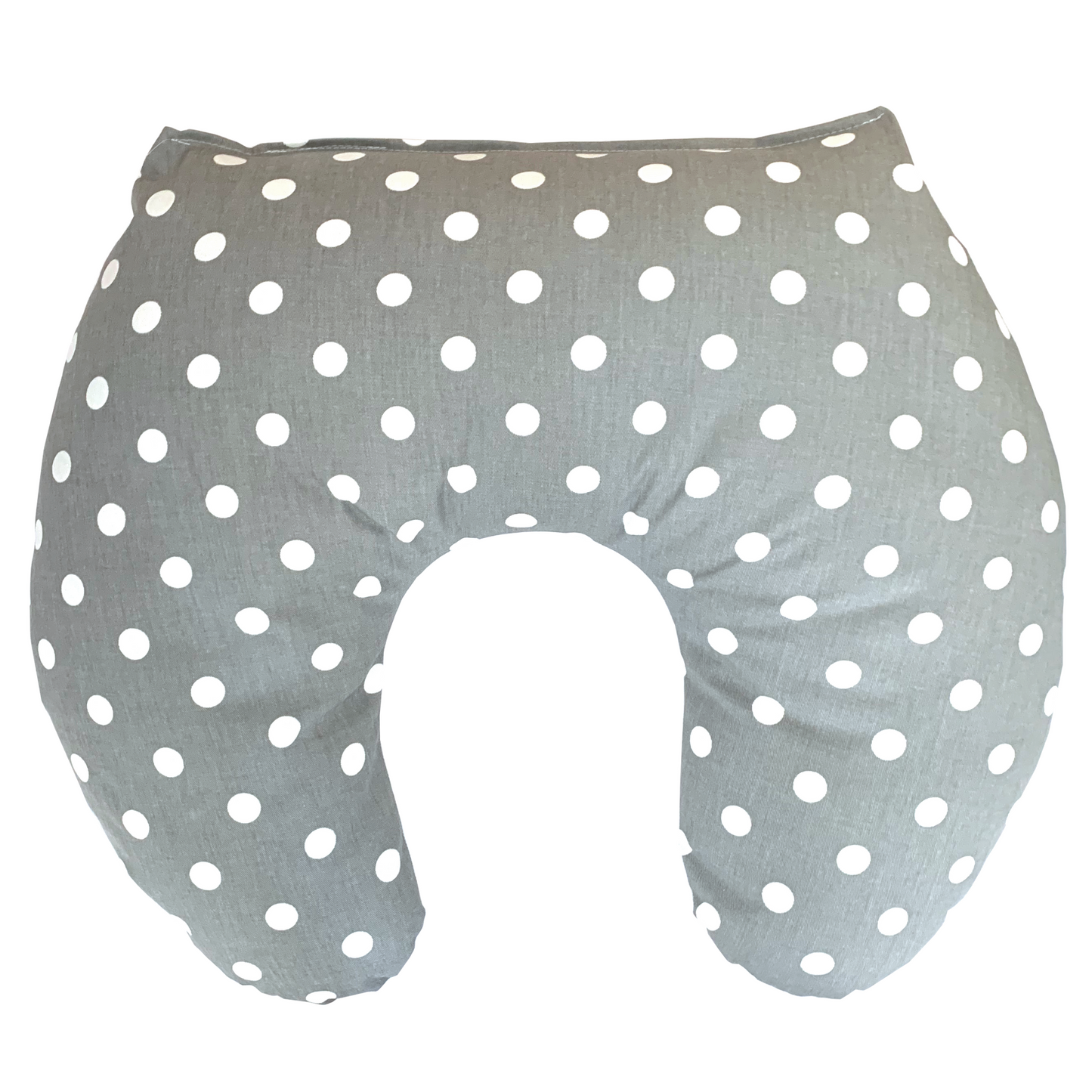 U-Shaped Grey and White Polka Dot Nursing Pillow