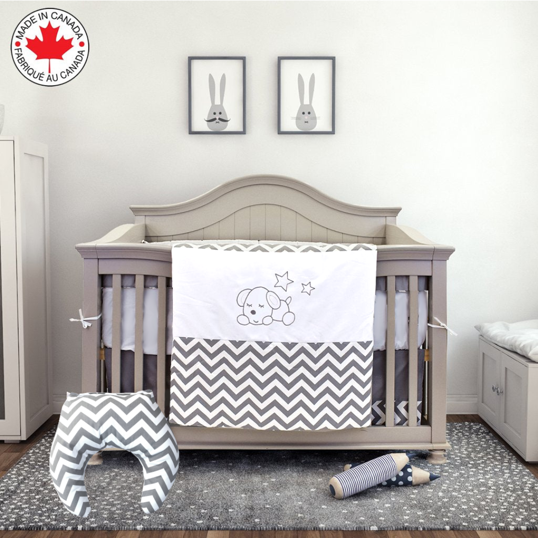 Grey and white nursery bedding hotsell