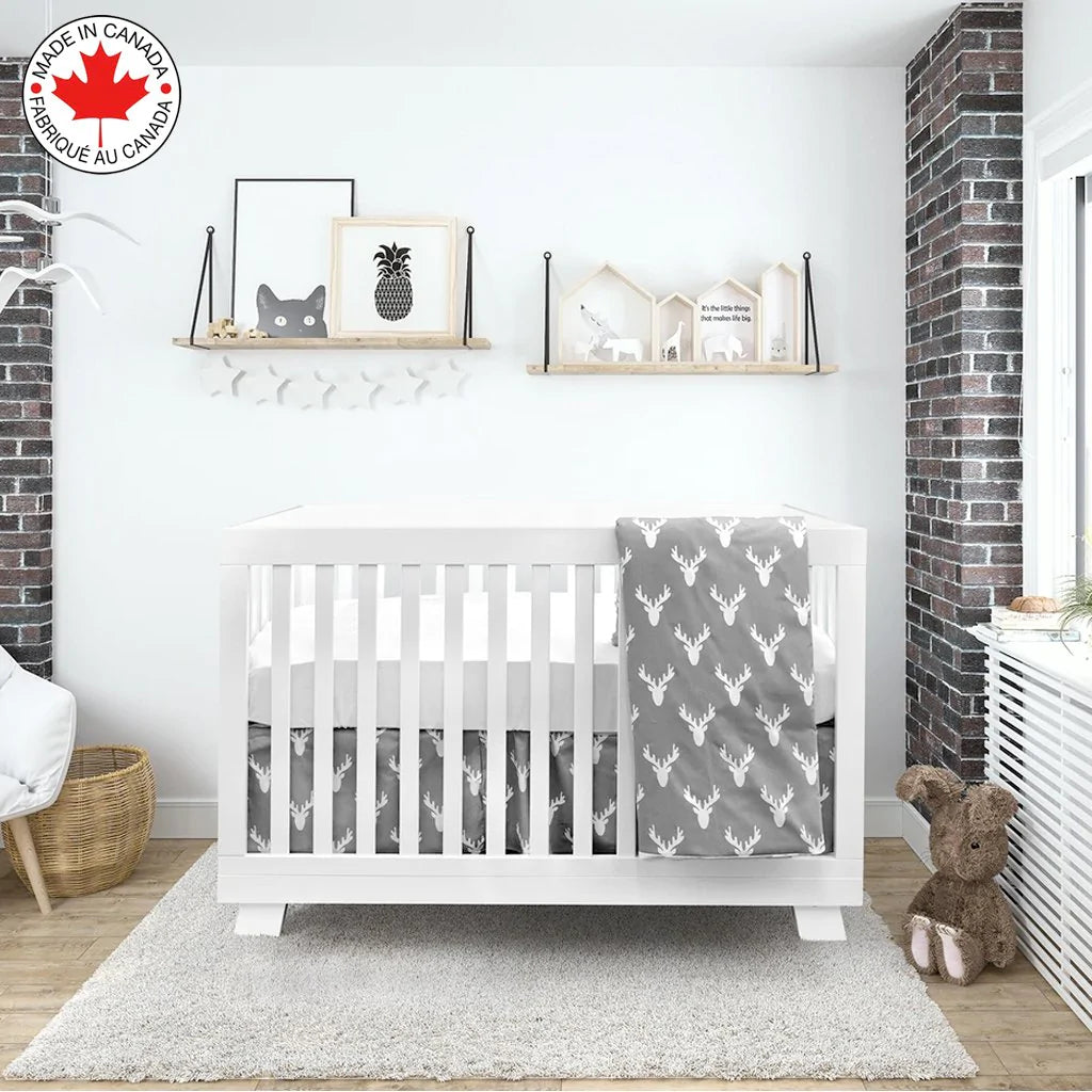 Grey Moose Antlers Baby Bedding (4 pieces #460)