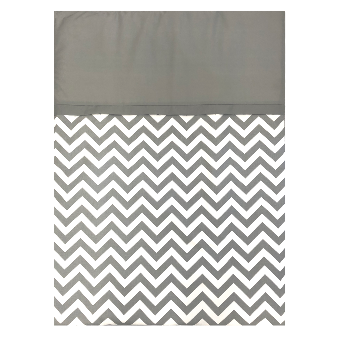 Grey and White Chevron Zigzag Bedding - (5-piece Baby Bedding, #300, Nursing Pillow Included)