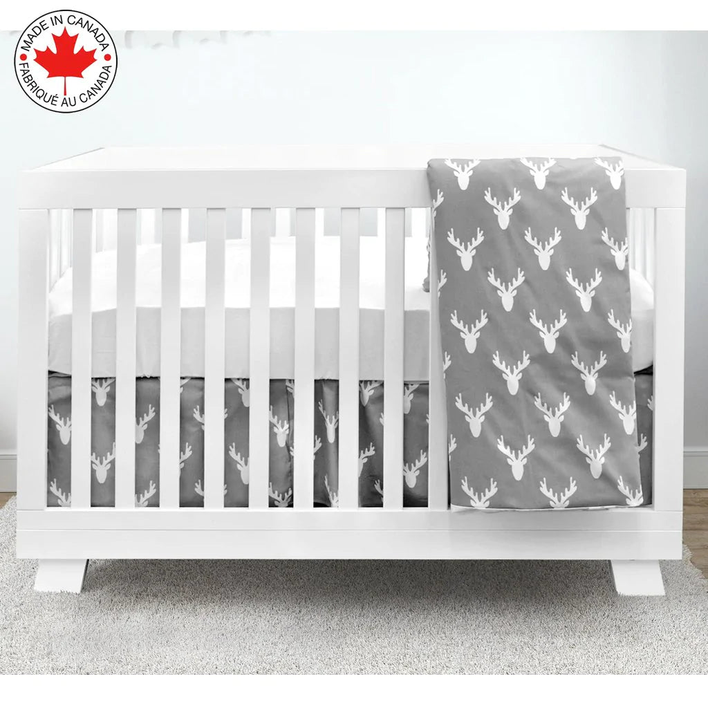 Grey Moose Antlers Baby Bedding (4 pieces #460)