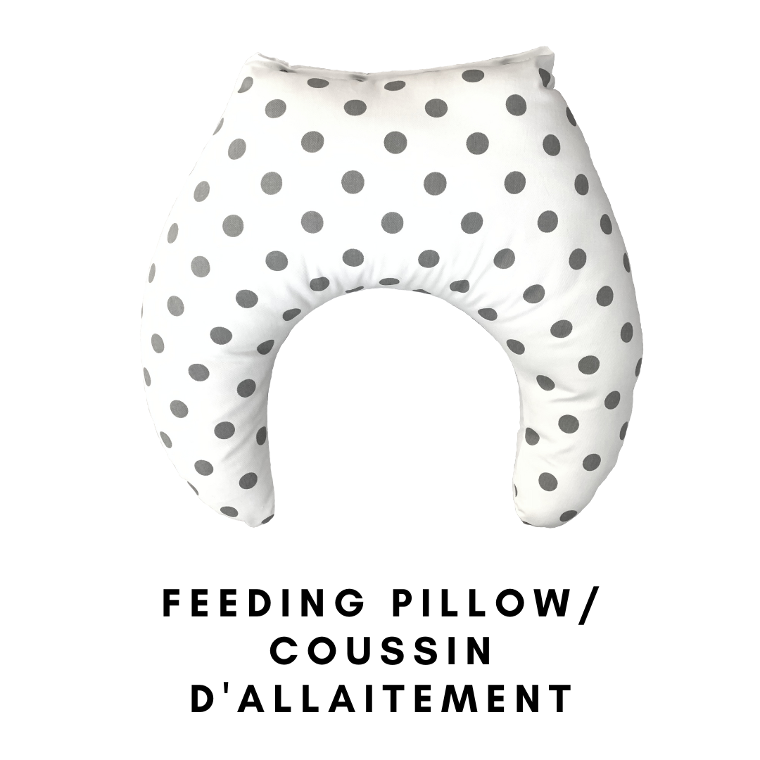 Endearing Baby Elephant with Grey Polka Dots (5-piece Baby Bedding #516, Nursing Pillow Included)