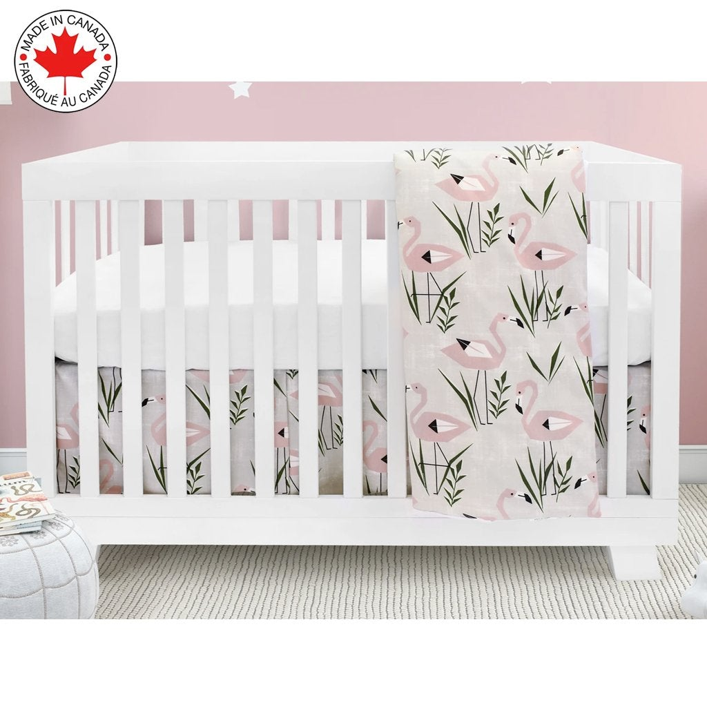 Literie bébé 4 pièces Flamant rose