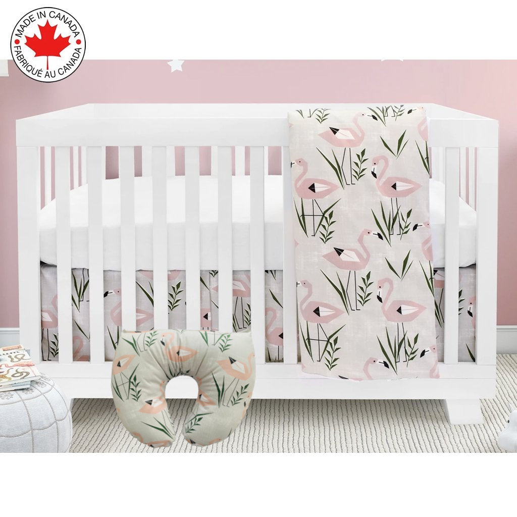 Pink Flamingo 5-piece Baby Bedding (Nursing Pillow Included)