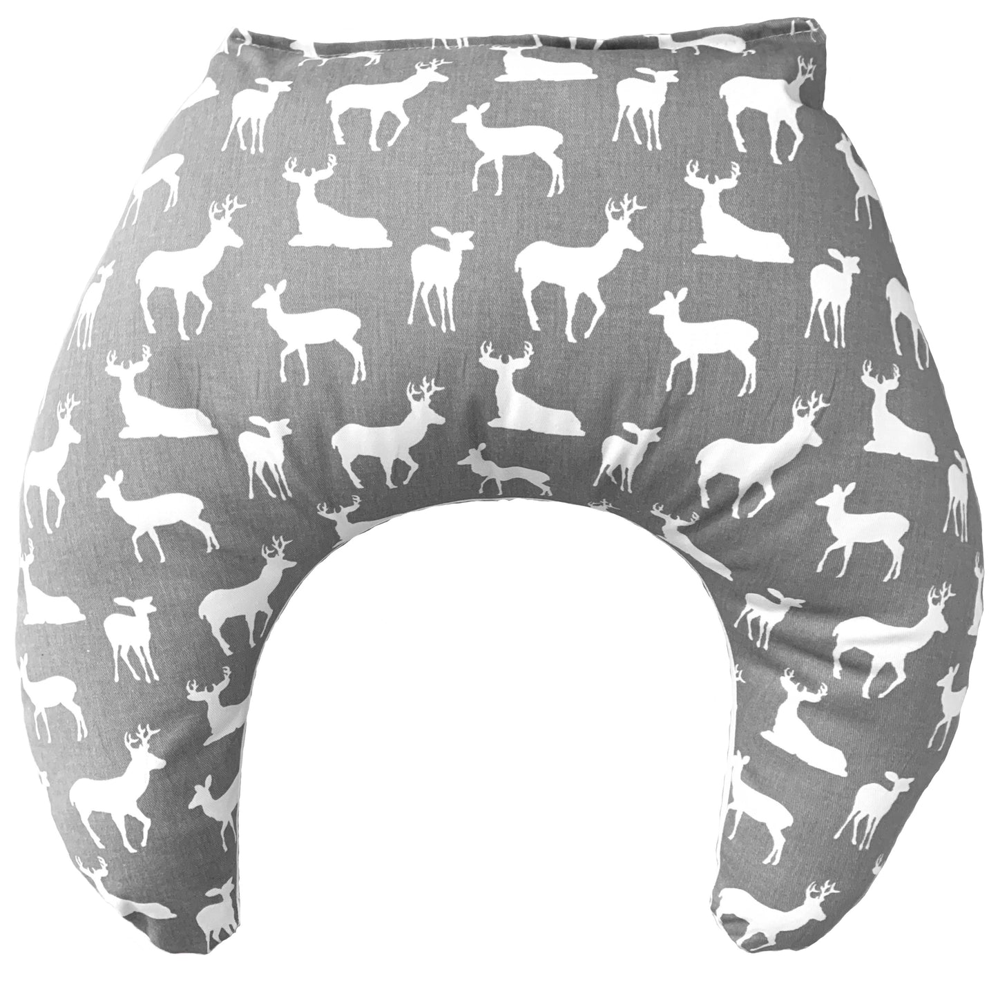 Grey and White Deer Baby Bedding - 5-Piece Set (With Nursing Pillow)