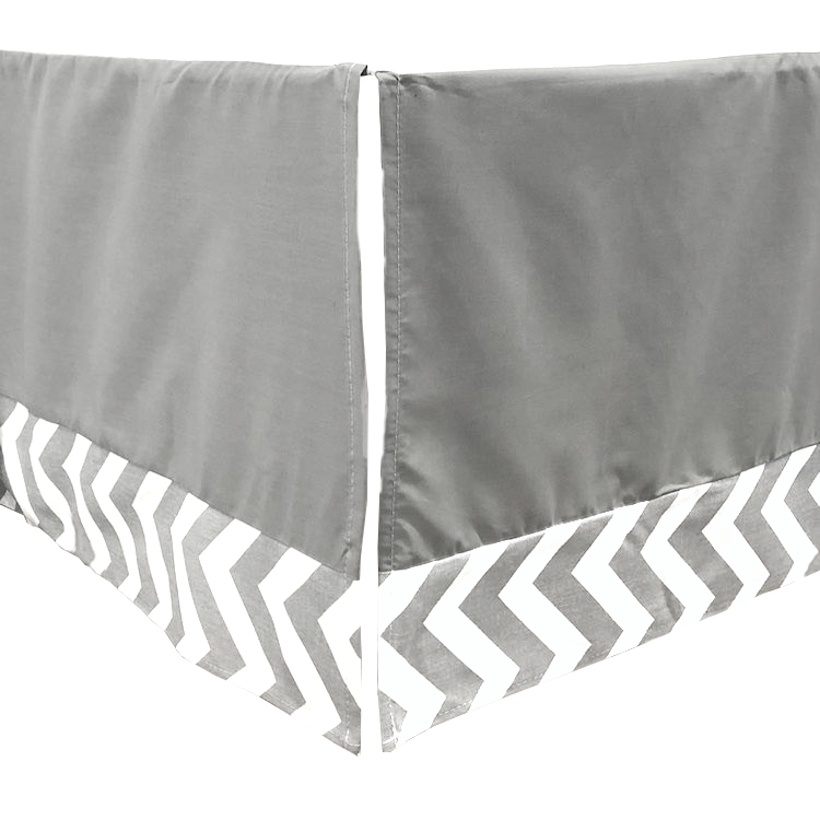 Literie Zigzag Chevron Gris et Blanc (Literie Bébé 4 Pièces, #300)