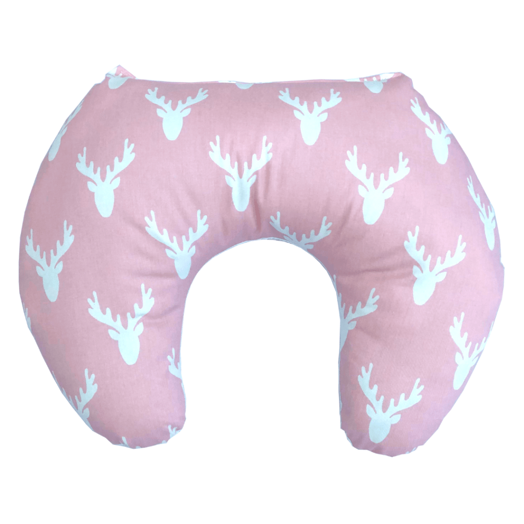 Ergonomic Pink Nursing Pillow with Moose Antler Pattern, #1pcs035fp