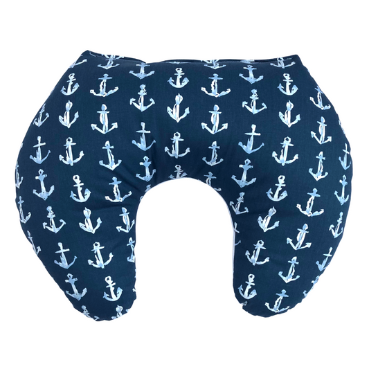 Ergonomic Navy Blue Anchors Nursing Pillow, #1pcs033fp