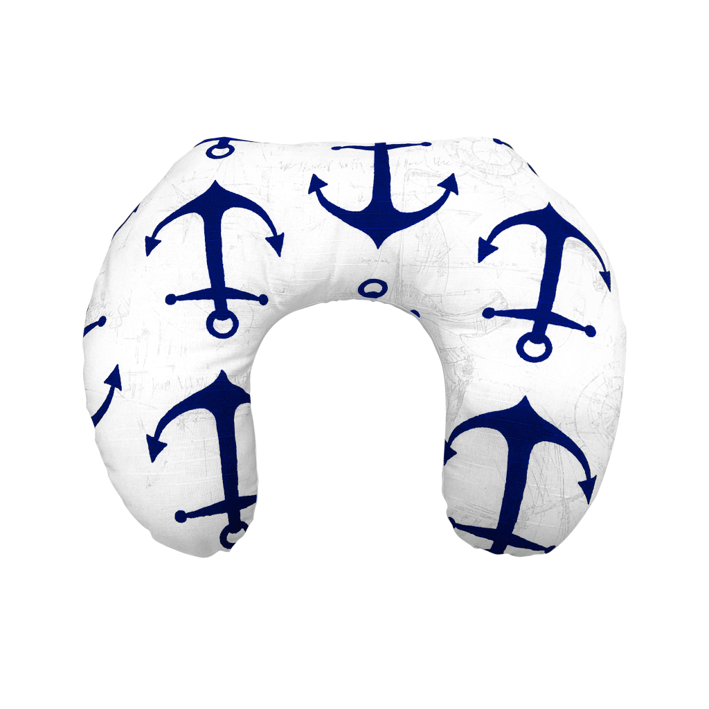 Ergonomic Navy Blue Large Anchor Nursing Pillow, #1pcs037fp