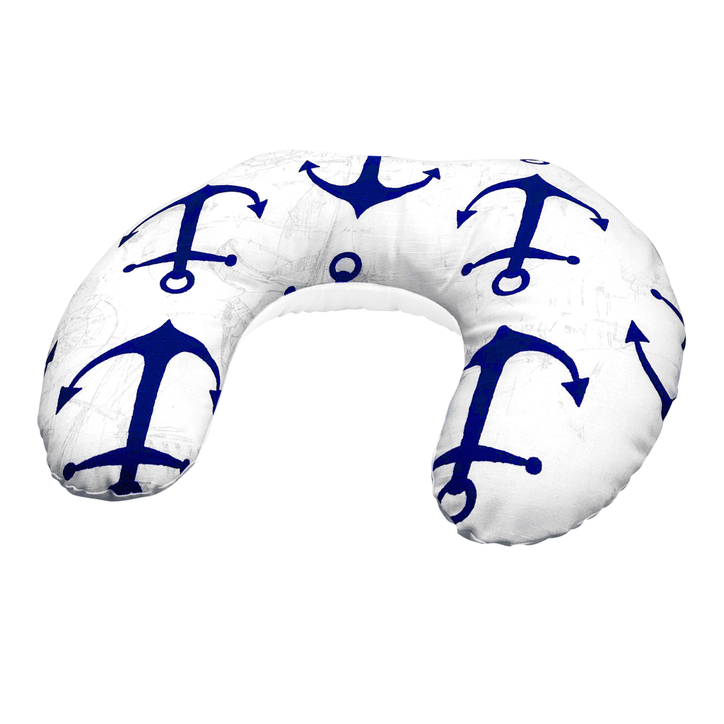 Ergonomic Navy Blue Large Anchor Nursing Pillow, #1pcs037fp