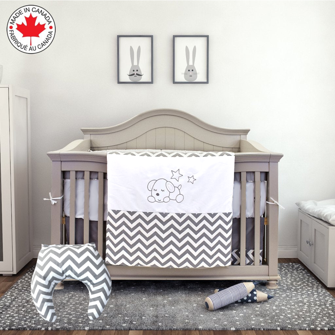 Grey cot store bedding