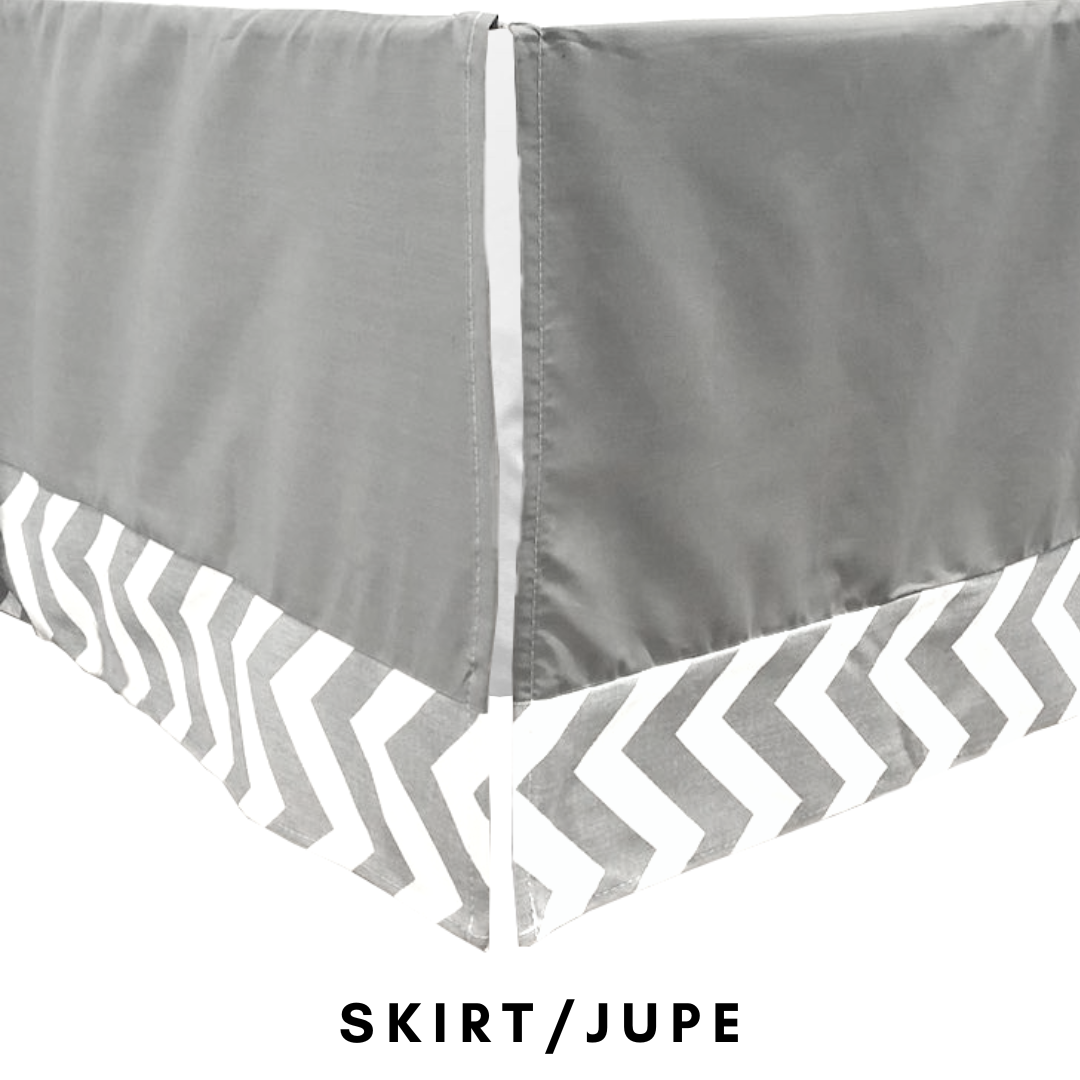 Chevron crib cheap skirt